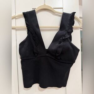 Zara Black Knit Top small